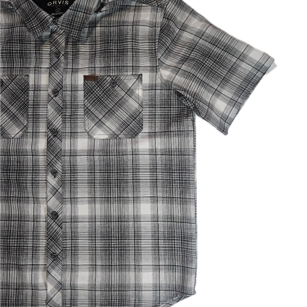 Orvis Shirt Mens Large Black Plaid Short Sleeve Performance Fishing Outdoor - Picture 5 of 6